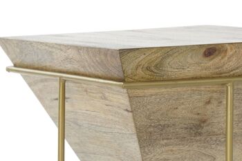 TABLE D'APPOINT POIGNEE METAL 40X40X45 NATUREL MB186098 3
