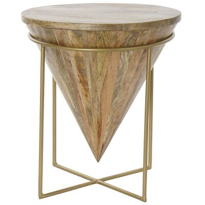 TABLE D'APPOINT POIGNEE METAL 40X40X45 NATUREL MB186099