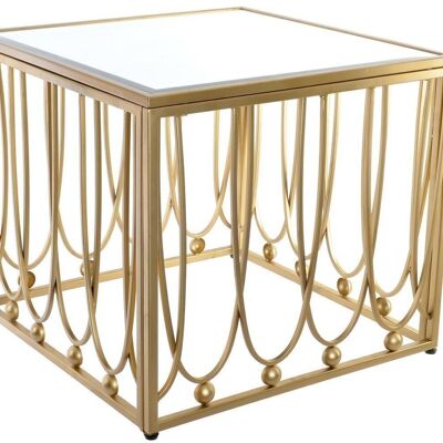 BEISTELLTISCH METALLSPIEGEL 57X57X52 MATT GOLD MB186459