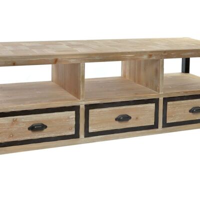 MUEBLE TV MADERA METAL 148X45X54 3 CAJONES NATURAL MB187248