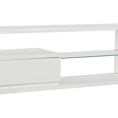 MEUBLE TV MDF VERRE 140X40X50 BLANC MB188064