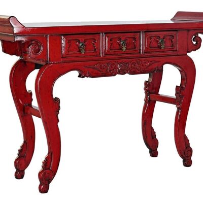 CONSOLE ORME METAL 135X37X89 3 TIROIRS ROUGE MB189038