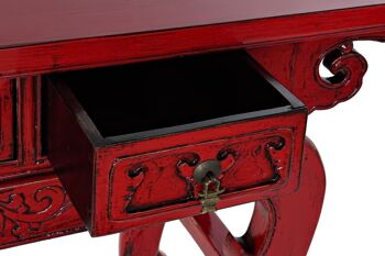 CONSOLE ORME METAL 135X37X89 3 TIROIRS ROUGE MB189038 4