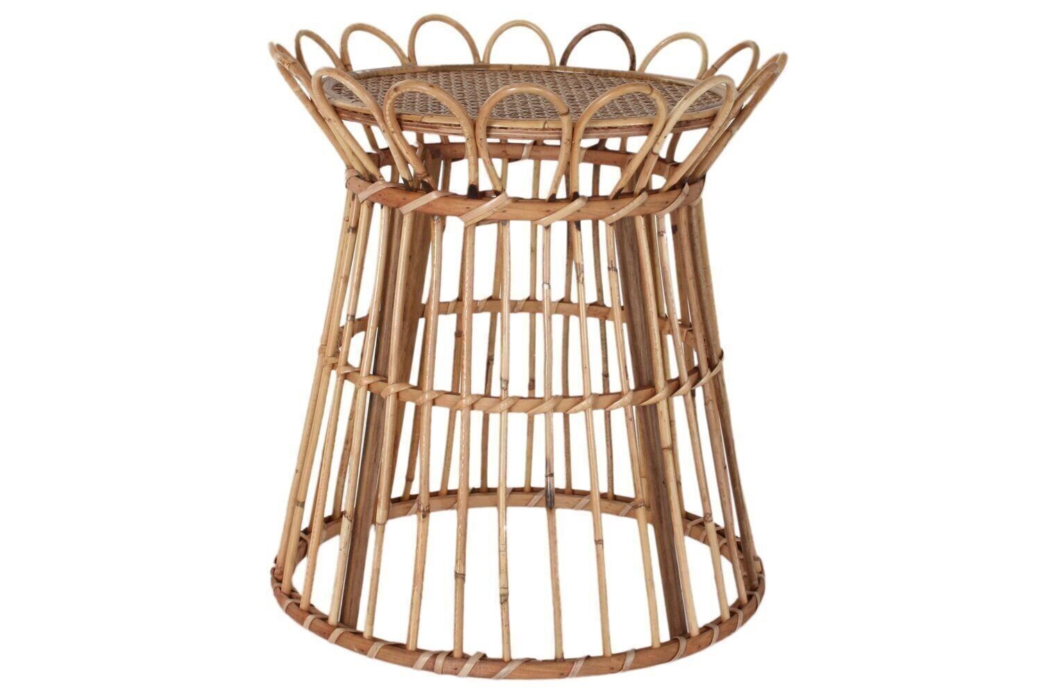 TAVOLINO RATTAN VETRO 42X42X45 NATURALE MB189072
