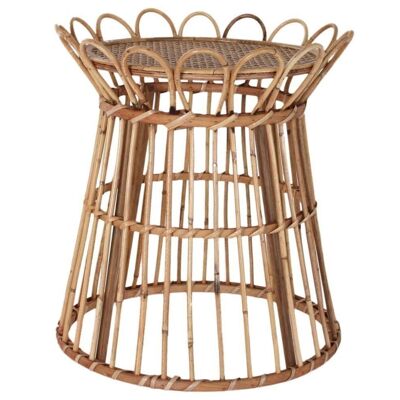 SIDE TABLE RATTAN GLASS 42X42X45 NATURAL MB189072