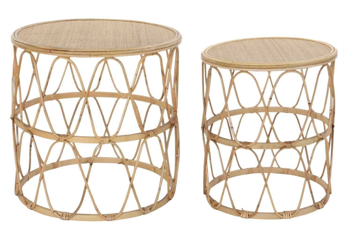 SET 2 TAVOLINI IN RATTAN 51X51X50 NATURALE MB189073