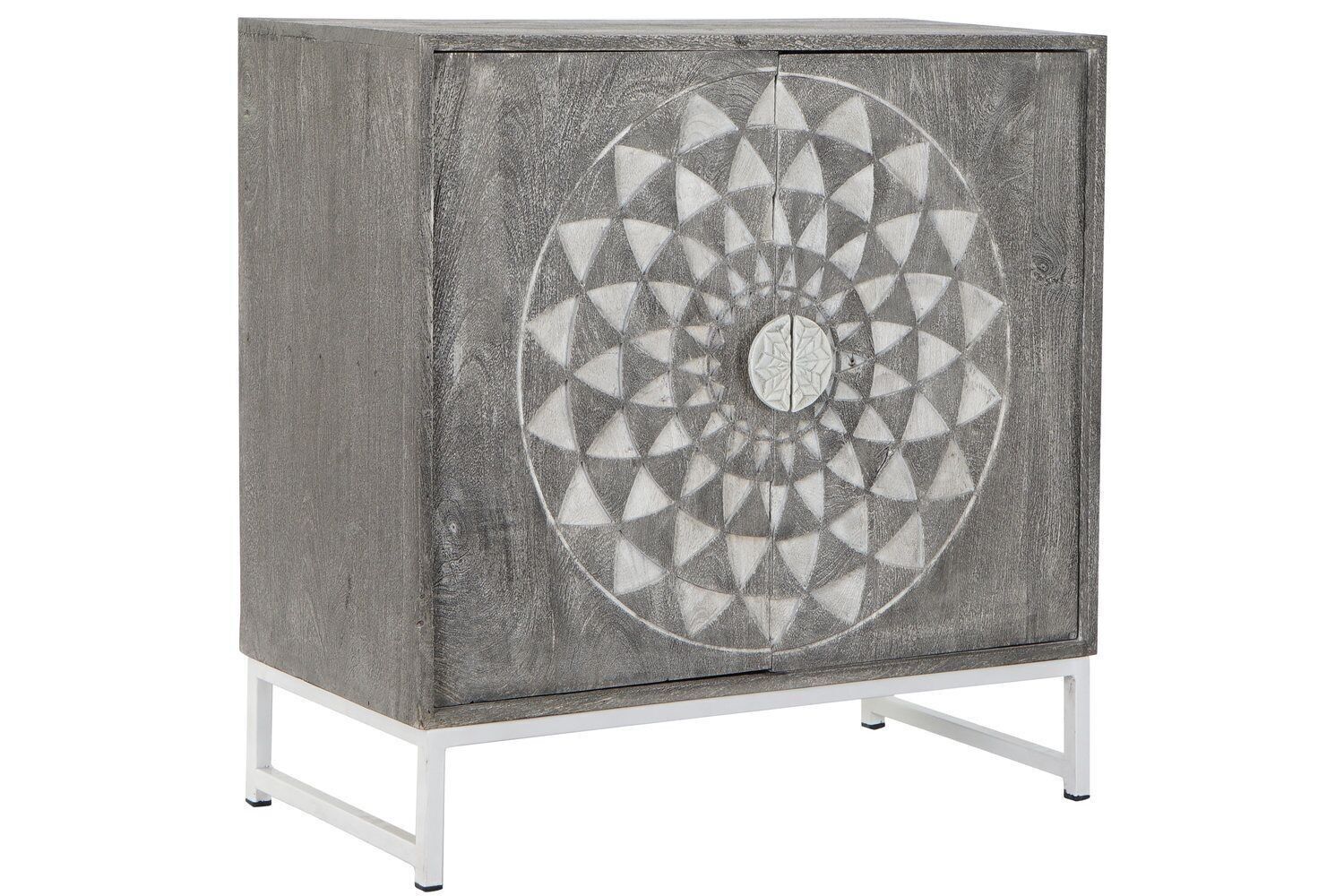 CREDENZA MANGO METALLO 81X38X81 MANDALA GRIGIO MB189201
