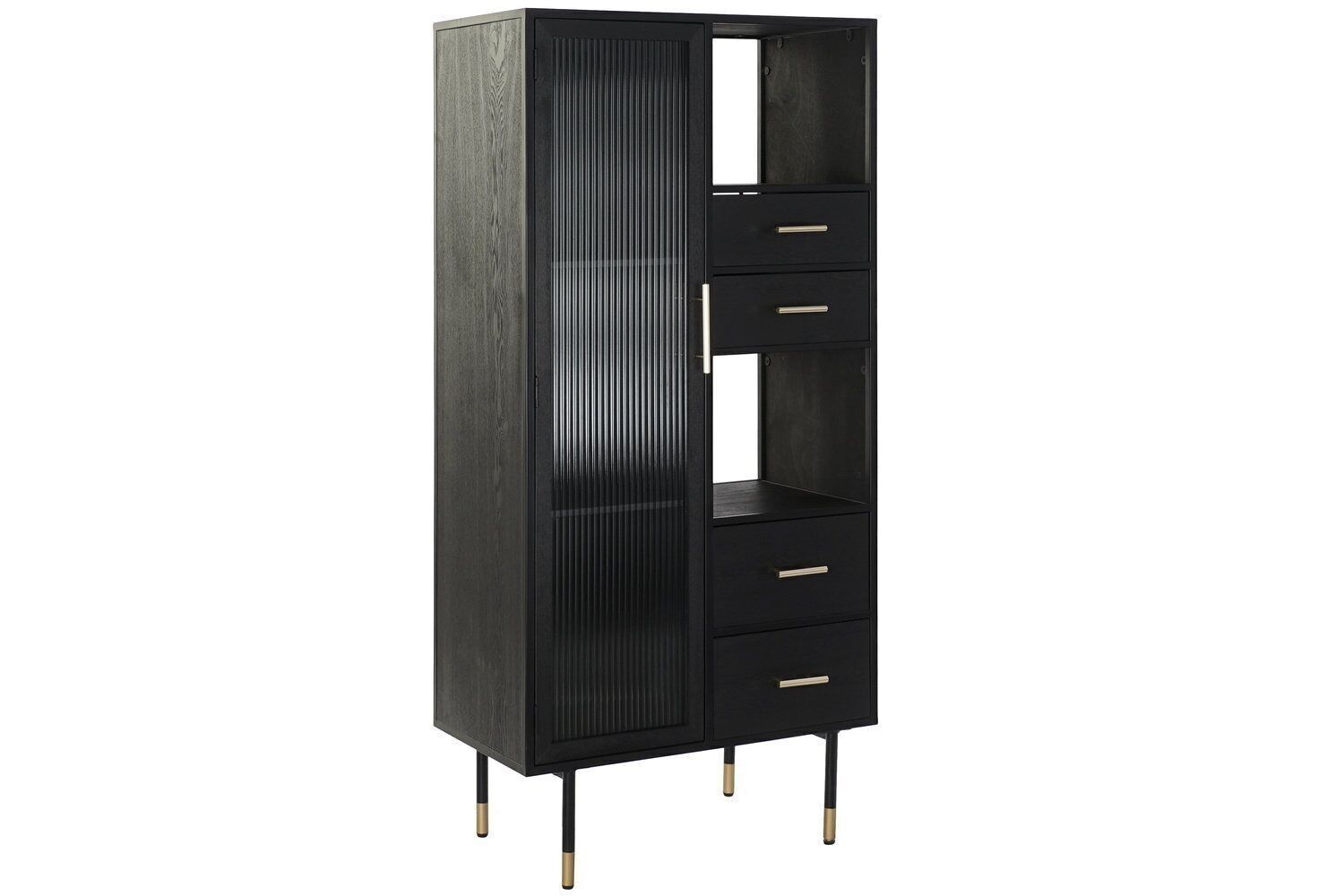 VETRINA MDF VETRO 70X38X145 NERO MB189208