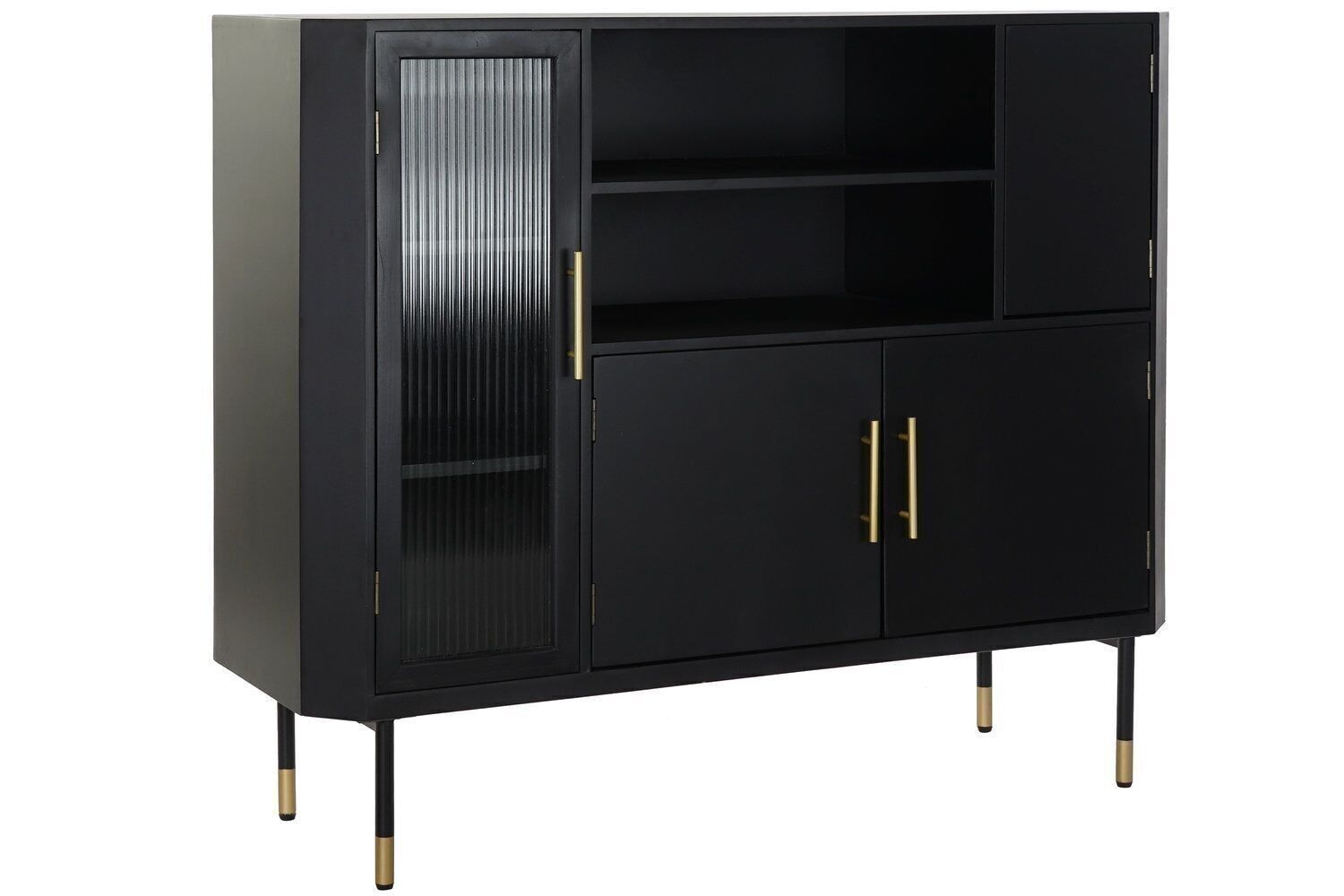 CREDENZA MDF VETRO 120X38X100 NERO MB189209