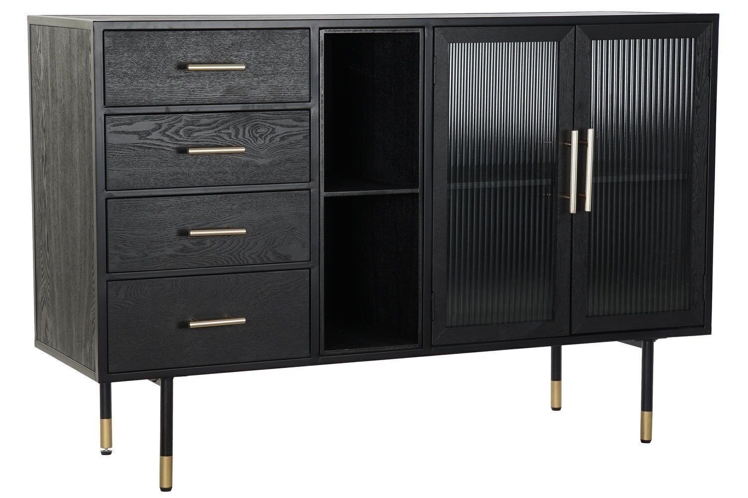 BUFFET MDF VETRO 120X38X80 NERO MB189211