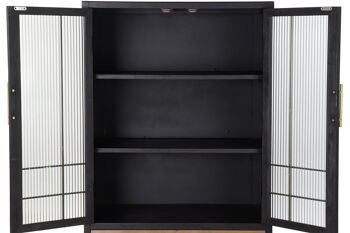 BUFFET MDF VERRE 70X40X117 NOIR MB189214 5