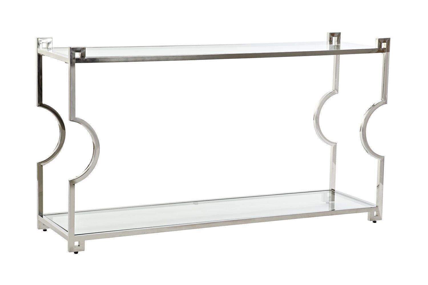 CONSOLLE IN ACCIAIO INOX VETRO 140X40X78 ARGENTO MB189840