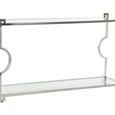 CONSOLLE IN ACCIAIO INOX VETRO 140X40X78 ARGENTO MB189840