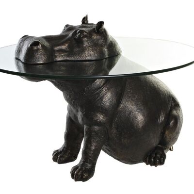 TABLE D'APPOINT RÉSINE VERRE 65X50X45 HIPPO MB189994