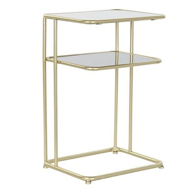 SIDE TABLE METAL GLASS 40X31X61 GOLDEN MB191553