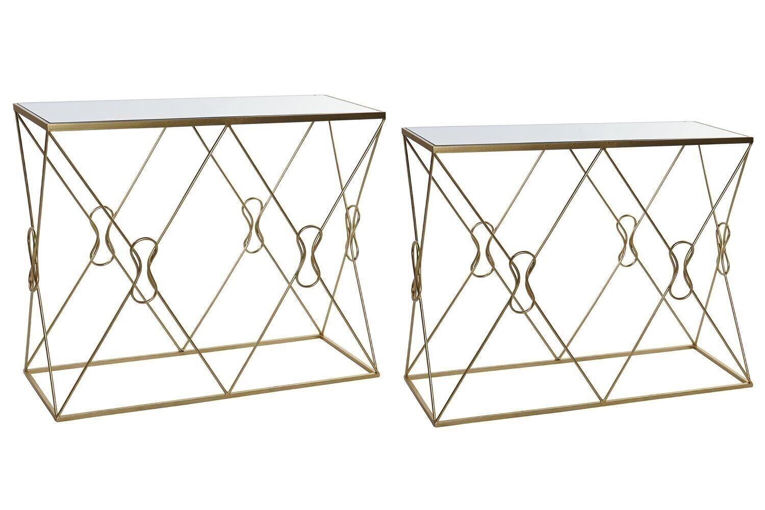 CONSOLLE SET 2 SPECCHI METALLO 102X36X81 DORATO MB191576