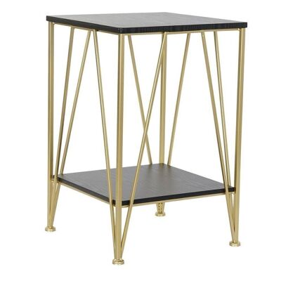 SIDE TABLE METAL WOOD 41X41X63,5 GOLDEN MB191563
