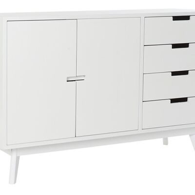 BUFFET PAULOWNIA MDF 100X35X65,5 4 CAISSES BLANC MB191872