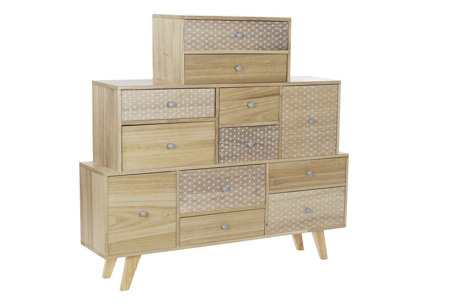 BUFFET PAULOWNIA 120X25X110 12 CASSETTI NATURALE MB191889