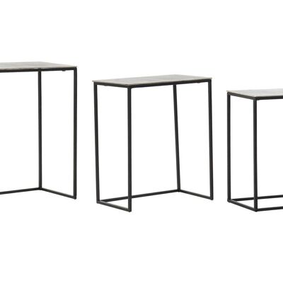 TAVOLINO SET 3 METALLO 50.5X28.5X59 TAVOLO AU MB192127