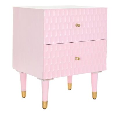 TABLE DE NUIT MANGO METAL 52X42X65 ROSE PALE MB192136