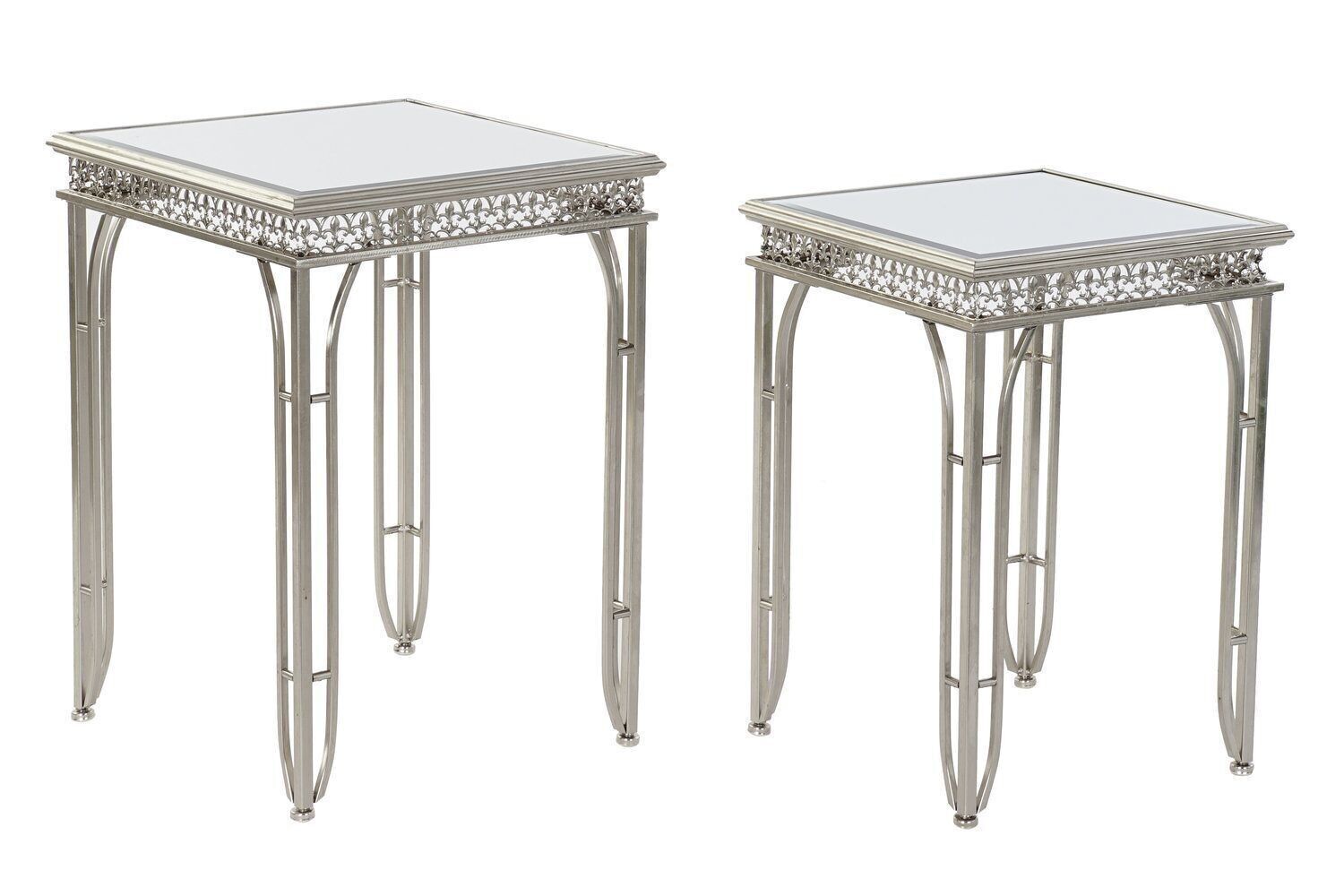 SET TAVOLINO 2 SPECCHI IN METALLO 40X40X56 MB192169