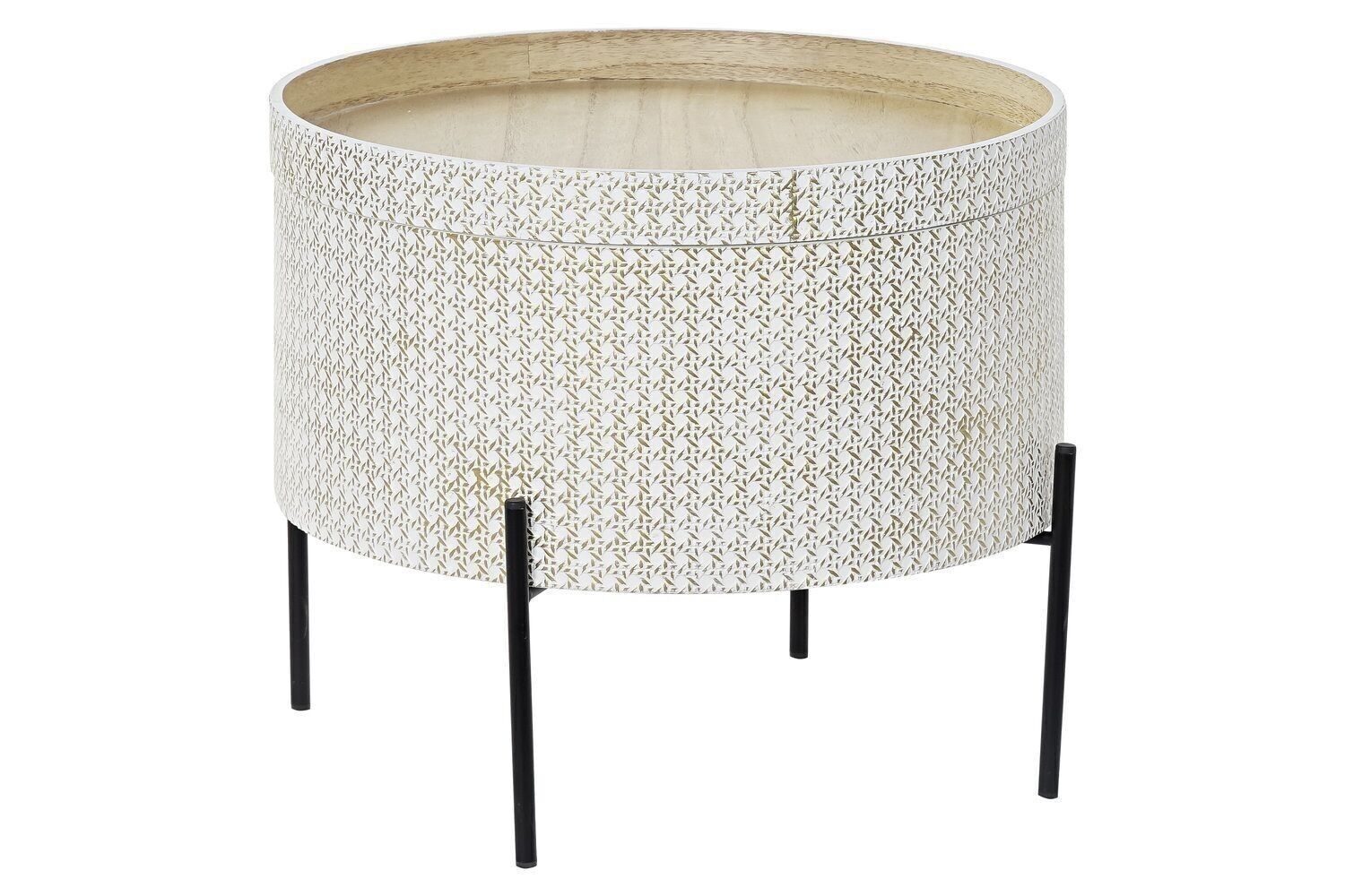 TAVOLINO IN MDF METALLO 45X45X39 COPERCHIO INVECCHIATO MB192427