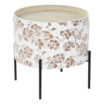 SIDE TABLE MDF METAL 38X38X39 WHITE TOP MB192429
