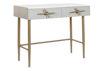 CONSOLE POIGNEE FER 90X45X74 BOUCLE BLANCHE MB192507 1
