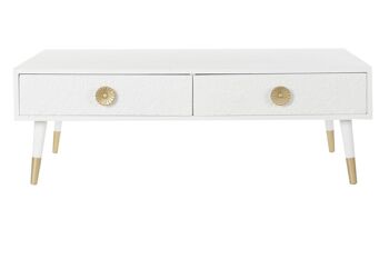 TABLE BASSE MDF SAPIN 120X65X42 MANDALA BLANC MB193437 5