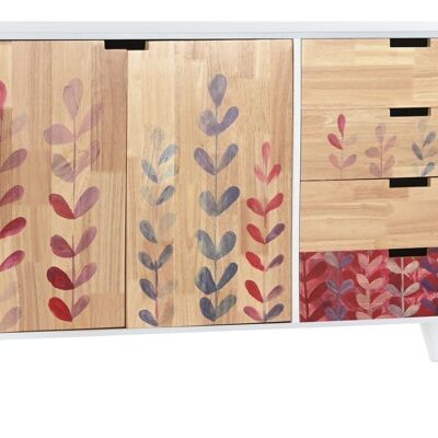 BUFFET BOIS DE CAOUTCHOUC 120X30X75 4 CASES NATUREL MB193966