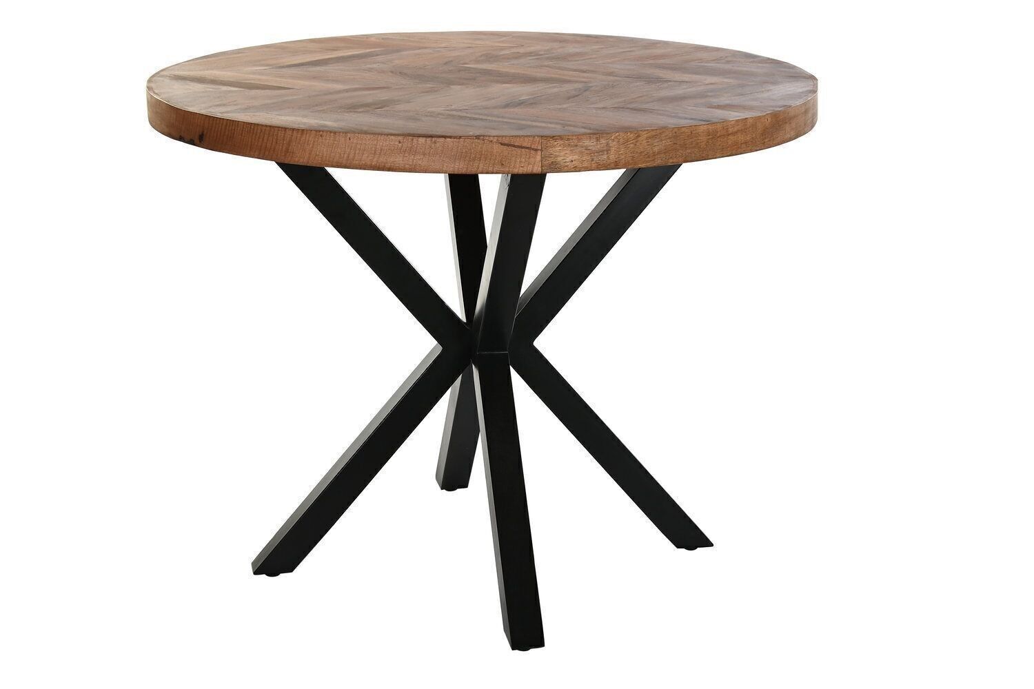 TAVOLO PRANZO ROTONDO ACACIA METALLO 100X100X76 MB194229