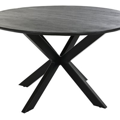 ROUND DINING TABLE MANGO METAL 130X130X76 BLACK MB194234