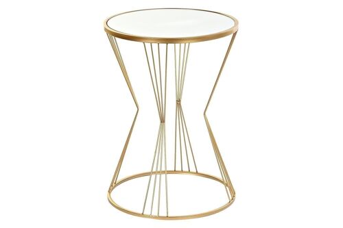 MESITA AUXILIAR METAL ESPEJO 40X40X55 MATE DORADO MB194500