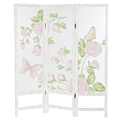 WOODEN NYLON SCREEN 150X2,5X180 PINK ROSES MB194790