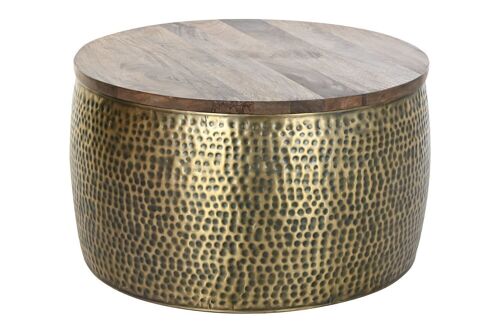 MESA CENTRO METAL MANGO 74X74X44 DORADO MB194884