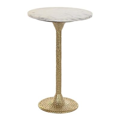 MARBLE ALUMINUM SIDE TABLE 40X40X61 GOLDEN MB194888