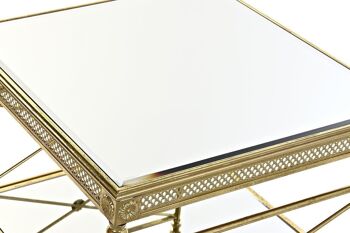 TABLE D'APPOINT MÉTAL MIROIR 62X62X51 DORÉ MB195024 2