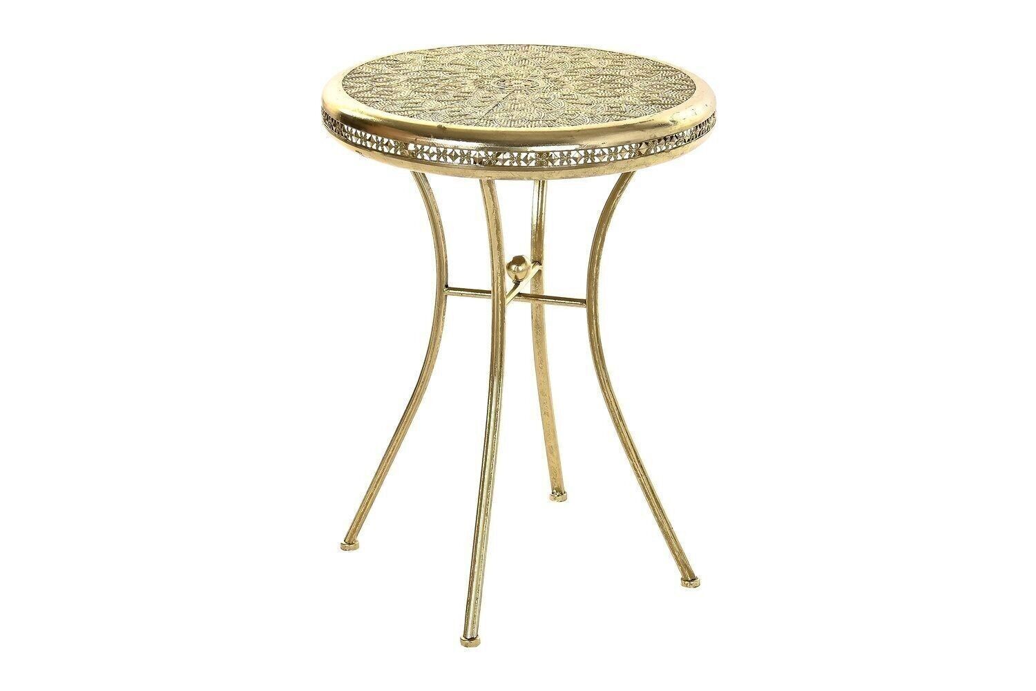 TAVOLINO SERVO METALLO 42X42X57 DORATO ANTICATO MB195028