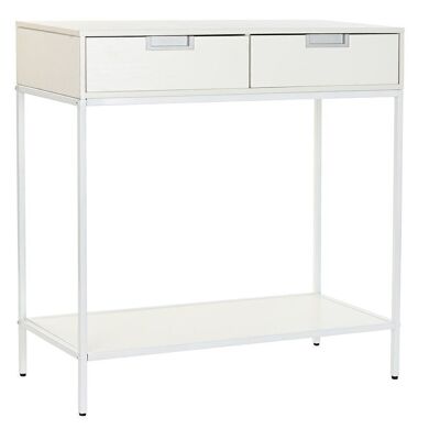 CONSOLE MÉTAL MDF 80X35X81 BLANC MB195333