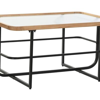 TABLE BASSE METAL VERRE 90X60X46 NOIR MB195341