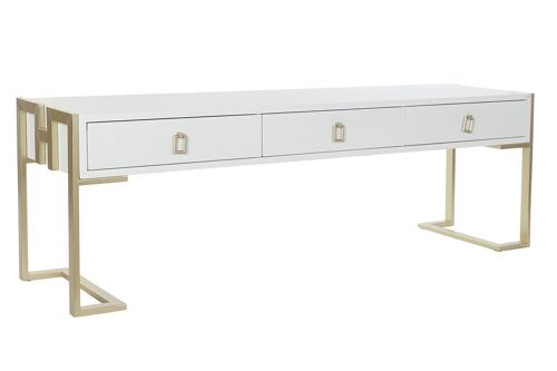 MESA CENTRO MADERA METAL 150X36X48 BLANCO MB195344