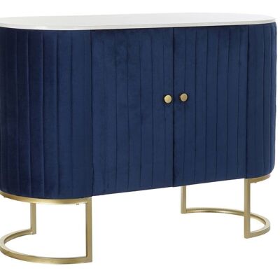 BUFFET VELVET MARMOL 120X48X85 TERCIOPELO AZUL MB195354