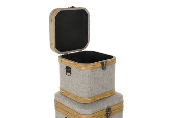 COFFRET SET 3 BOIS POLYESTER 40,5X40,5X41,5 BEIGE MB195387 4