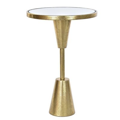 SIDE TABLE METAL MIRROR 40.5X40.5X60 GOLDEN MB195910