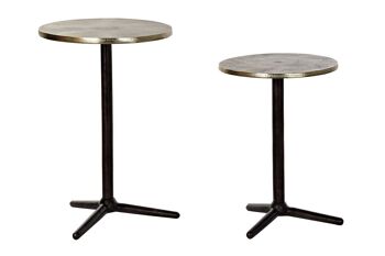 TABLE D'APPOINT SET 2 ALUMINIUM 40X40X61 NOIR MB196018 1