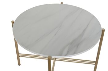 TABLE D'APPOINT MARBRE MÉTAL 65X65X45 DORÉ MB196081 2