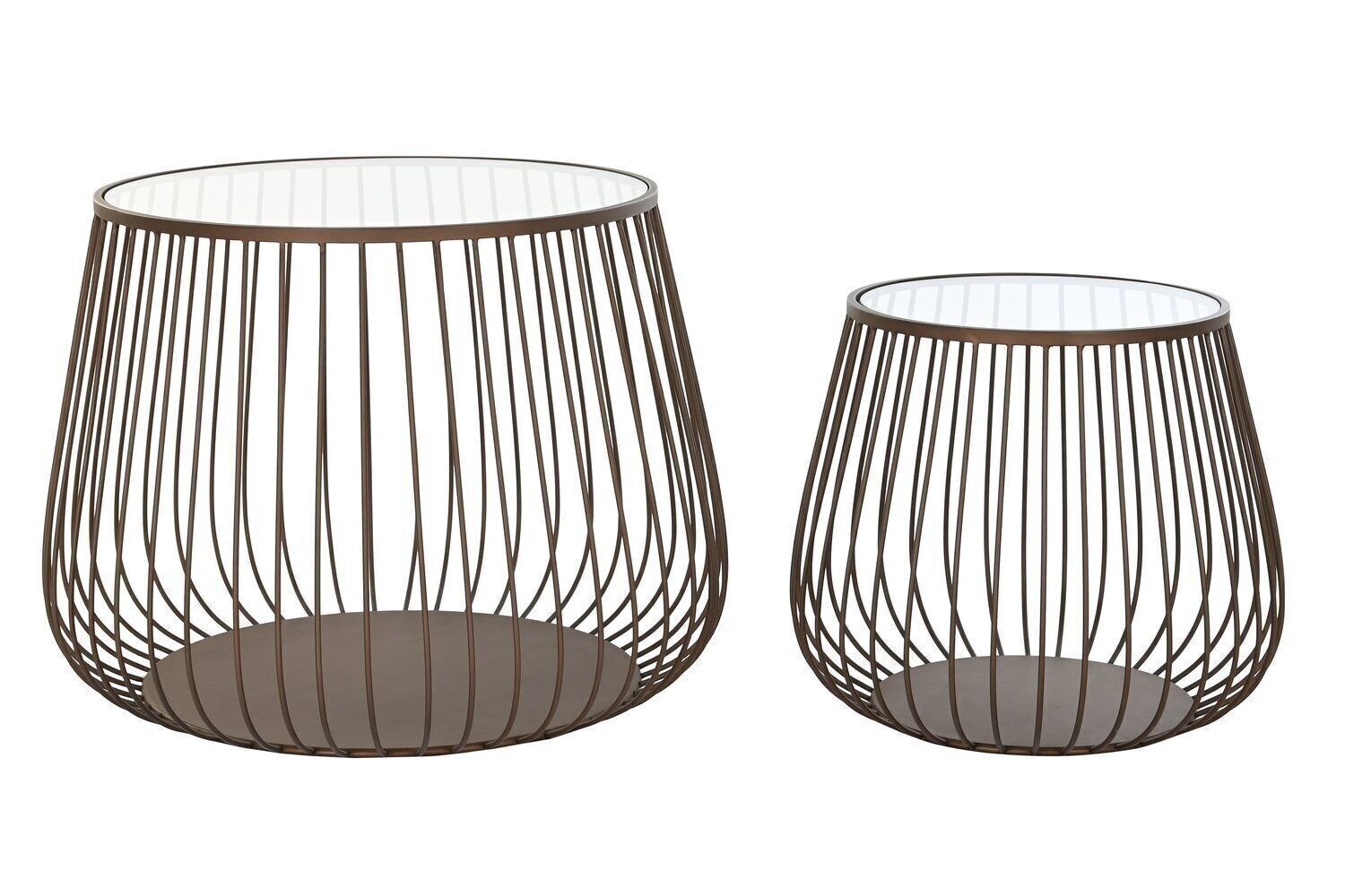 SET TAVOLINO 2 METALLO VETRO 75X75X55 NERO MB196137