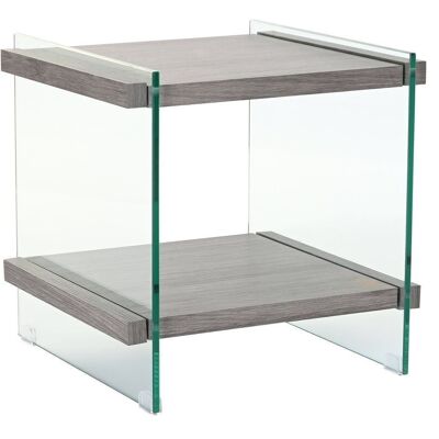 NIGHT TABLE MDF GLASS 50X50X49 TEMPERED GRAY MB196164