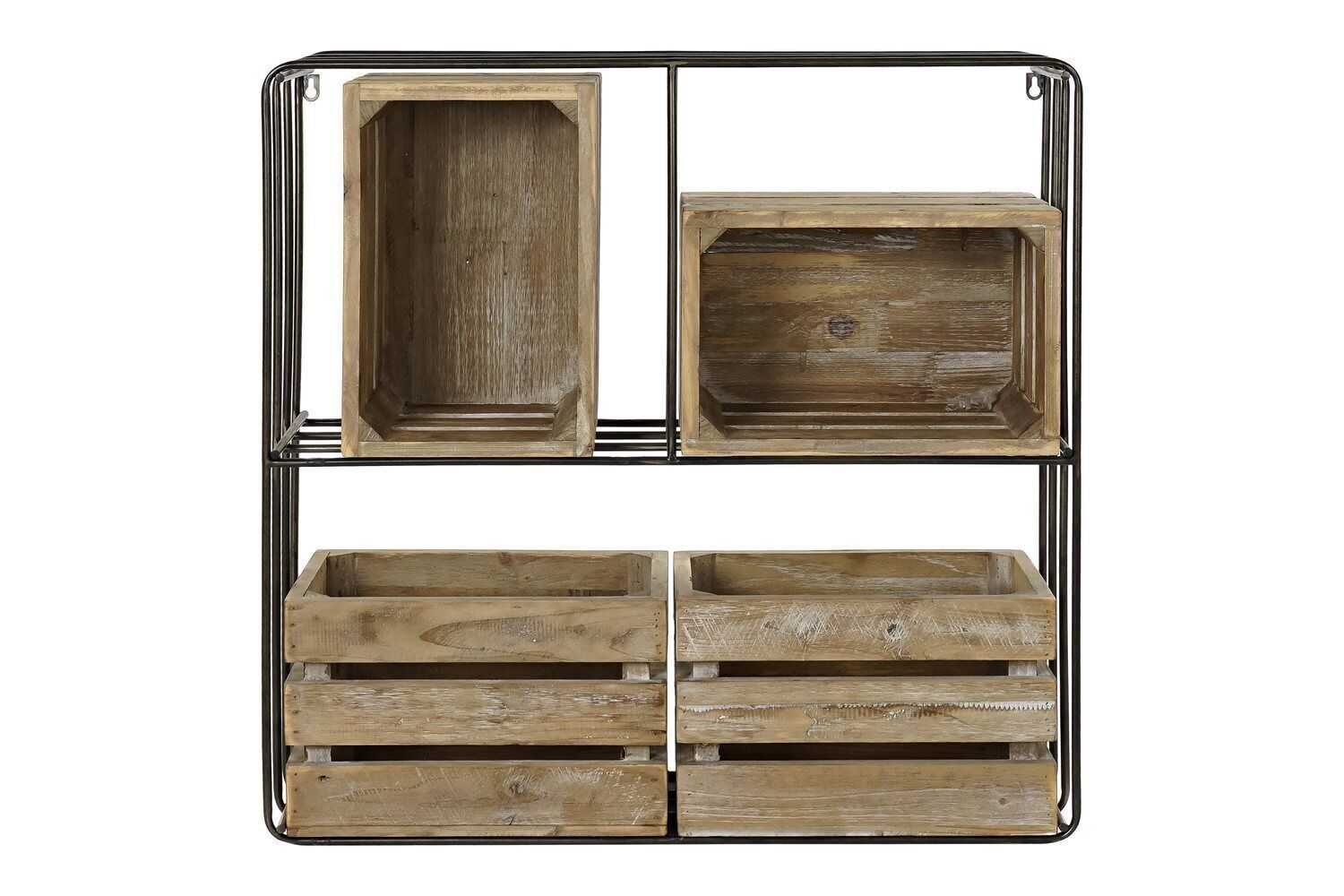 MENSOLA METALLO LEGNO 72X22X72 CESTINO NERO MB196722